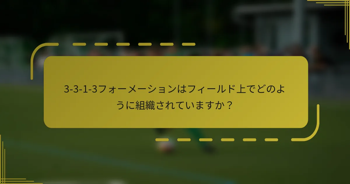 3-3-1-3フォーメーションはフィールド上でどのように組織されていますか？