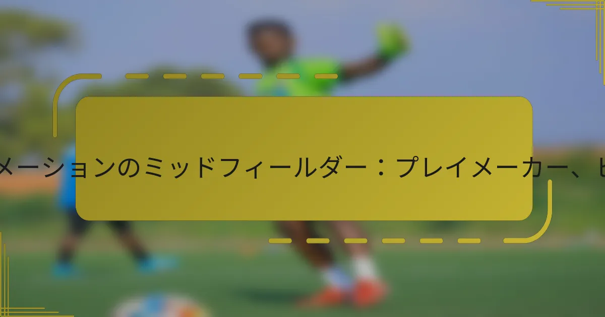 3-3-1-3フォーメーションのミッドフィールダー：プレイメーカー、ビジョン、パス